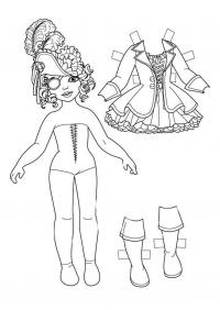 Одень куклу, кукла пират Галерея раскрасок с цветами онлайн