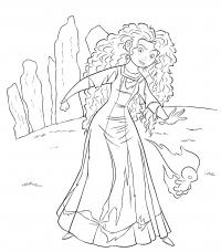 Мерида обладает волшебством Раскраски для девочек скачать