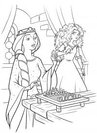 Королева играет в шахматы Раскраски для девочек скачать