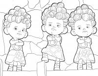 Тройня близнецов Раскраски для девочек скачать