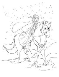 Анна в снегу Раскраски для девочек бесплатно
