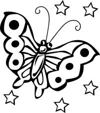 Бабочка Раскраска цветок для скачивания