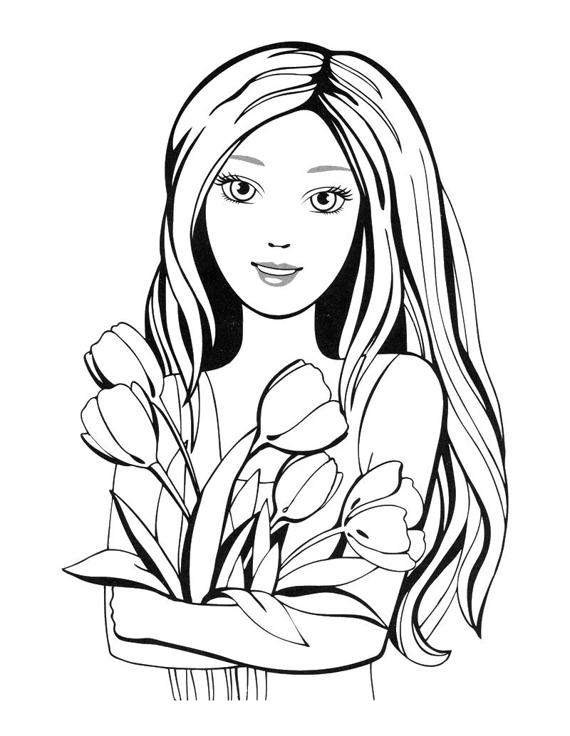 Девушка с цветком 60х80 Раскраска картина по номерам на холсте Z-ABx80 купить в Краснодаре