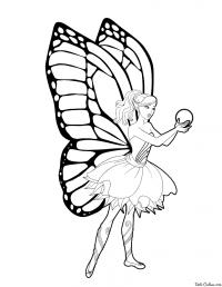 Девочка бабочка Раскраска цветок для скачивания