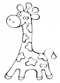 Жираф Раскраски с цветами распечатать бесплатно