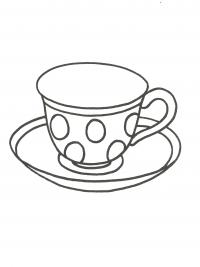 Чашка чая Раскраски с цветами распечатать бесплатно