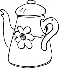 Чайник с цветочкой Раскраски с цветами распечатать бесплатно