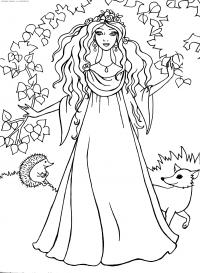 Принцесса из сказки Раскраски цветы для девочек
