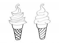 Два стакана мороженого Раскраски с цветами распечатать бесплатно