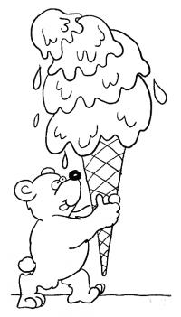 Мороженное мишки Раскраска цветок для скачивания