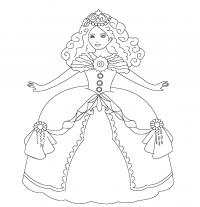 Принцесса в бальном платье Раскраски цветы для девочек
