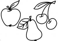 Фрукты, ягоды, яблоко, груша, вишня Раскраски цветы для девочек