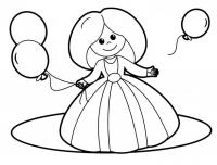 Девочка с воздушными шарами Раскраски цветы для девочек