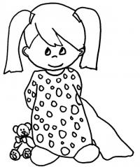 Девочка с хвостиками Раскраски бесплатно онлайн с цветами