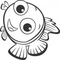 Рыбка с большими глазами из мультфильма в поисках нэмо Скачать новые раскраски цветы