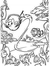Подводный мир из мультфильма в поисках нэмо Скачать новые раскраски цветы