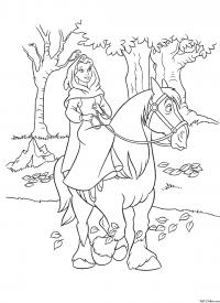 Принцесса на лошади Раскраски с цветами распечатать бесплатно