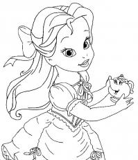 Маленькая принцесса Раскраски с цветами распечатать бесплатно