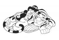 Шахерезада спит на тигре Раскраски с цветами распечатать бесплатно