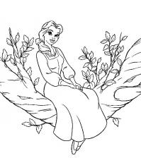 Принцесса сидит на дереве Раскраски с цветами распечатать бесплатно