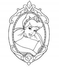 Отражение принцессы в зеркале Раскраски с цветами распечатать бесплатно