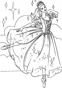 Принцесса балерина Раскраски с цветами распечатать бесплатно