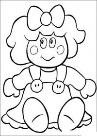 Кукла в платье с большими пуговицами Раскраски детские с цветами