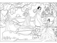 Принцессы сказок вместе Раскраски цветы для девочек