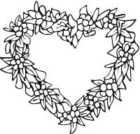 Сердце из цветов Раскраски цветы онлайн скачать и распечатать