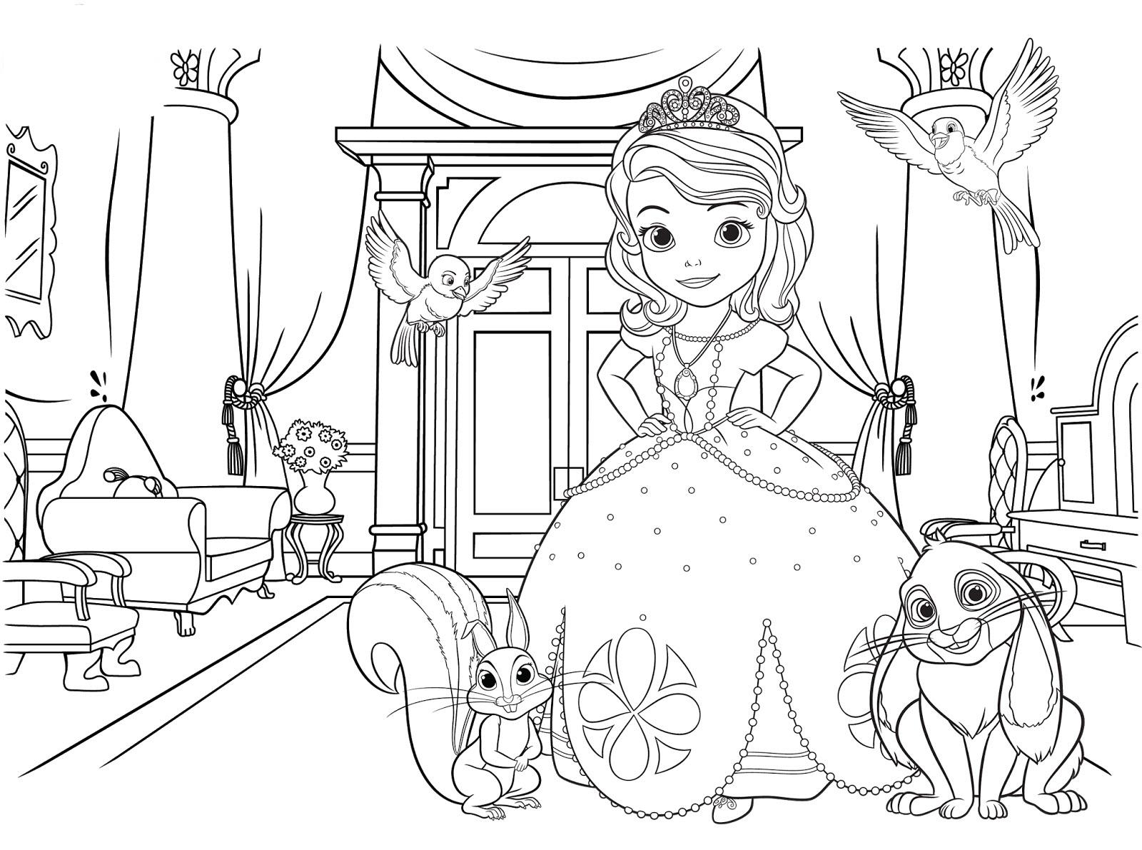 Раскраска Принцесса возле замка | Раскраски для детей печать онлайн
