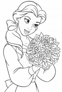 Принцесса с розами Раскраски цветы для девочек