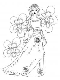 Цветочная принцесса Раскраски с цветами распечатать бесплатно