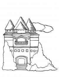 Замок с башнями Раскраски для девочек онлайн
