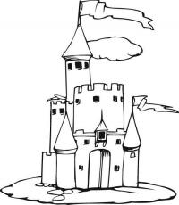 Замок принцессы с высокой башней Раскраски для девочек онлайн