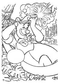 Медведь из мультфильма маугли Раскраски цветов бесплатно