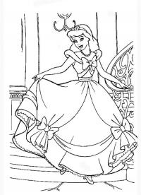 Принцесса спускается по лестнице на бал Раскраски цветов бесплатно