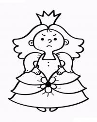 Принцесса в модном платье Детские цветы распечатать
