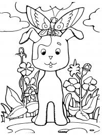 Щенок из мультфильма котенок по имени гав Красивые раскраски цветов
