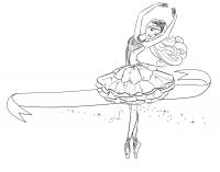 Балерина танцует балет Раскраски цветочки онлайн