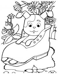 Щенок в ботинки из мультфильма котенок по имени гав Красивые раскраски цветов