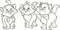 Трое котят Для детей онлайн раскраски с цветами