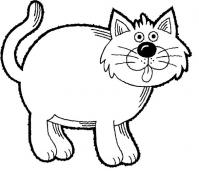 Толстая кошка Для детей онлайн раскраски с цветами