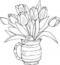 Цветы тульпаны Онлайн бесплатные раскраски цветы