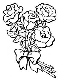 Цветы в банте Раскраски с цветами распечатать бесплатно