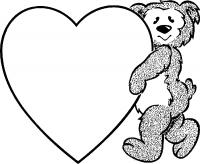 Сердечка с медведем Раскраски цветы онлайн скачать и распечатать