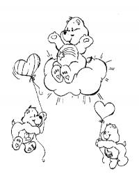 Сердечки, медведи Раскраски цветы онлайн скачать и распечатать